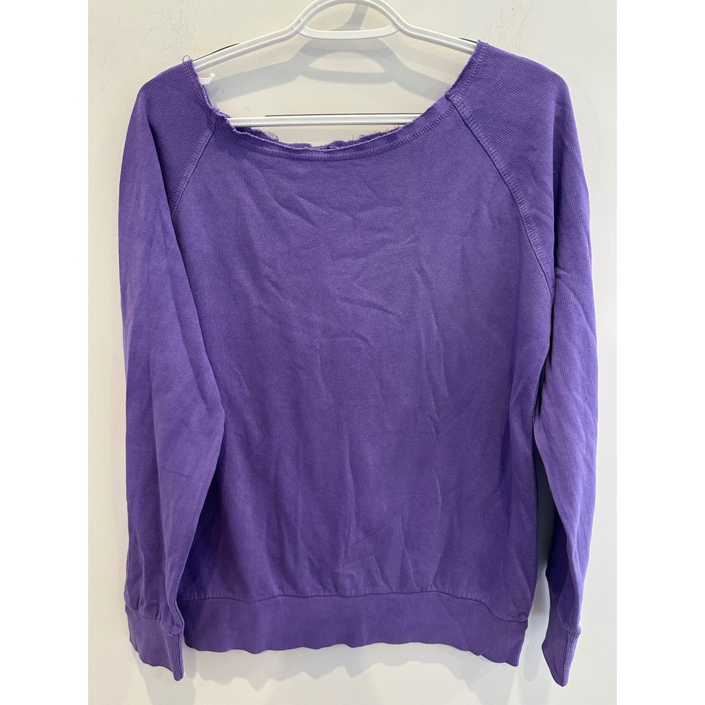Tsunami EST. 1985 Purple Off The Shoulder Raw Edge Sweatshirt Large activewear